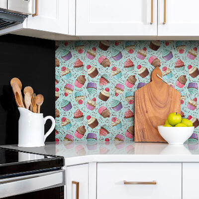 Bathroom wall panel Colorful muffins