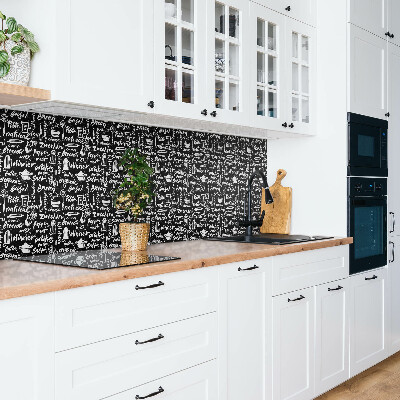 Decorative wall panel Black and white kitchen signs