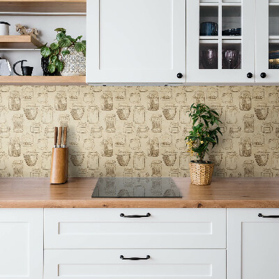 Pvc wall cladding Jars on a brown background