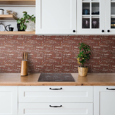 Bathroom wall panel Coffee themes and inscriptions