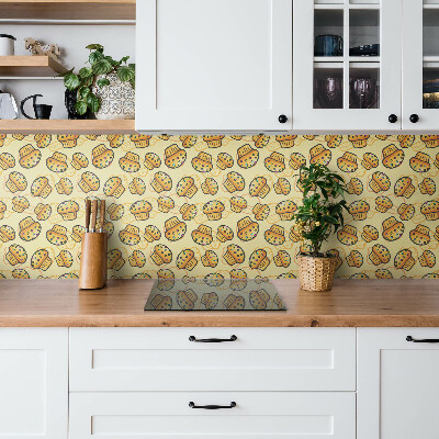 Tv wall panel Colorful cupcakes on a yellow background