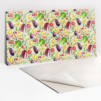 Bathroom wall panel Colorful vegetables