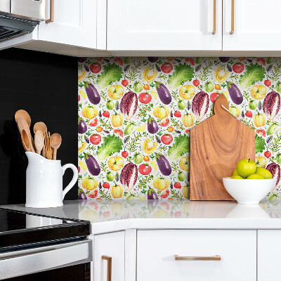 Bathroom wall panel Colorful vegetables