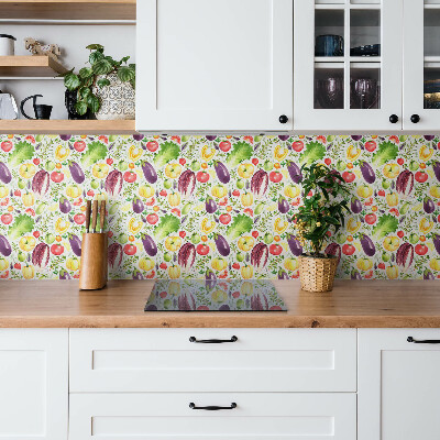 Bathroom wall panel Colorful vegetables