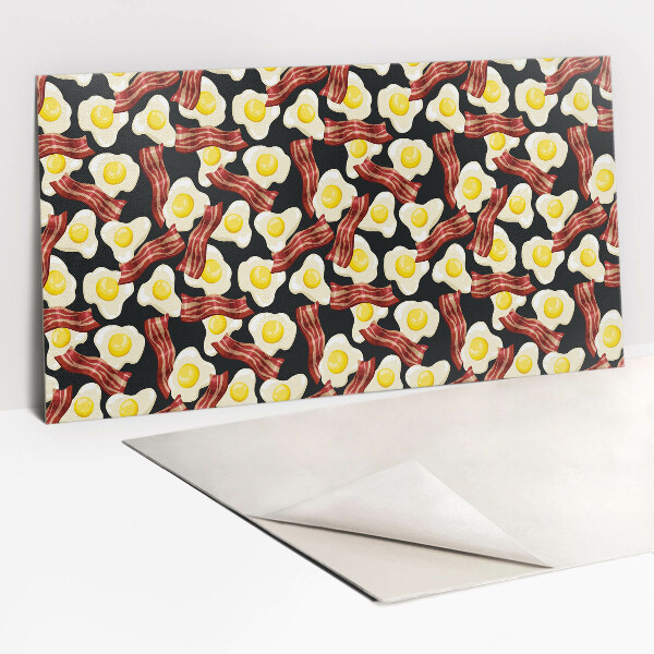 Panel wall covering Bacon and eggs