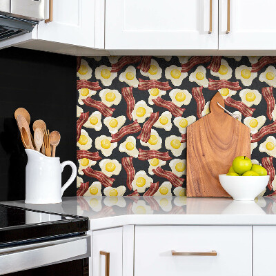 Panel wall covering Bacon and eggs