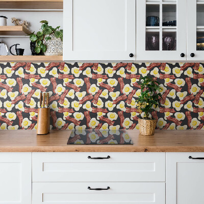 Panel wall covering Bacon and eggs