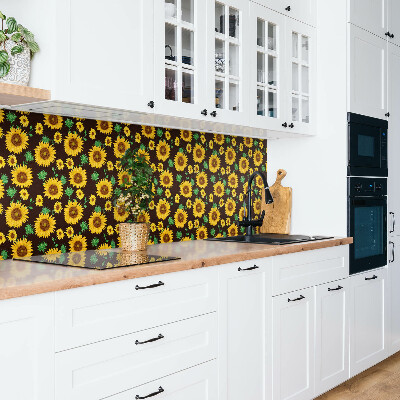 Bathroom wall panel Yellow sunflowers