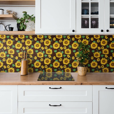 Bathroom wall panel Yellow sunflowers