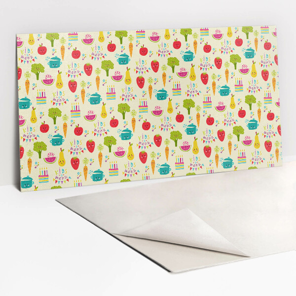 Panel wall covering Cartoon vegetables and fruits