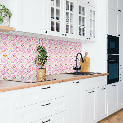 Panel wall covering Pink donuts and pretzels