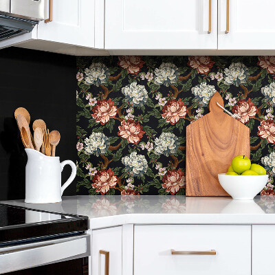 Panel wall covering Colorful flowers