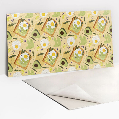 Panel wall covering Toast with avocado and egg