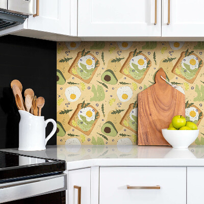 Panel wall covering Toast with avocado and egg