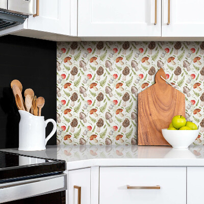 Panel wall covering Mushrooms and ferns