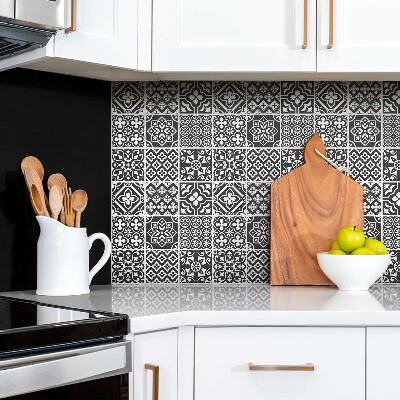 Decorative wall panel Black and white Portuguese tiles