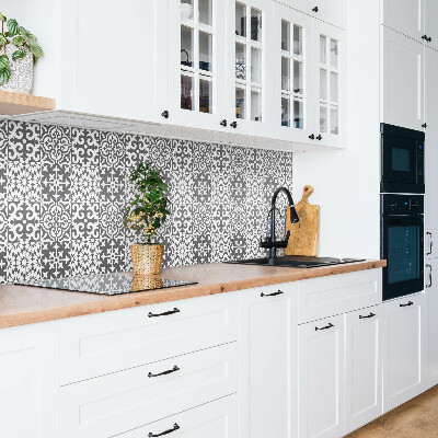 Panel wall covering Gray tiles with a Portuguese motif