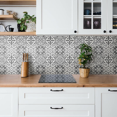 Panel wall covering Gray tiles with a Portuguese motif