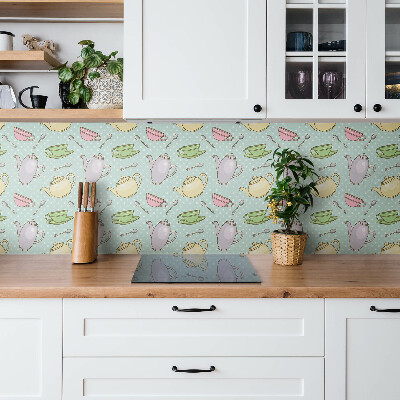 Wall panel Kettle and colorful cups