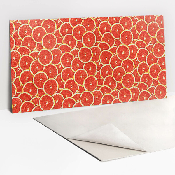 Bathroom wall panel Red grapefruit slices