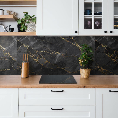 Wall panel Dark marble and gold