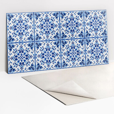 Panel wall covering Blue ornament