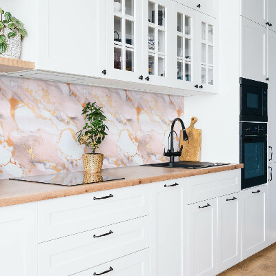 Pvc wall cladding Pastel marble and gold