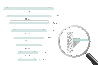 Bathroom mirror wall shelf transparent