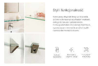 Bathroom mirror wall shelf transparent