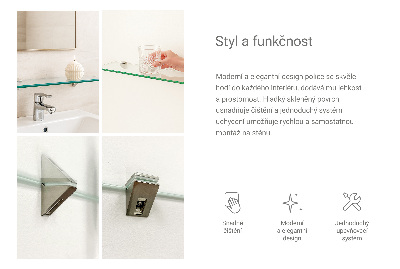 Bathroom mirror wall shelf transparent