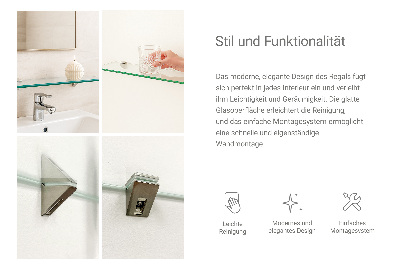 Bathroom mirror wall shelf transparent