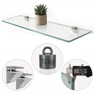 Bathroom mirror wall shelf transparent