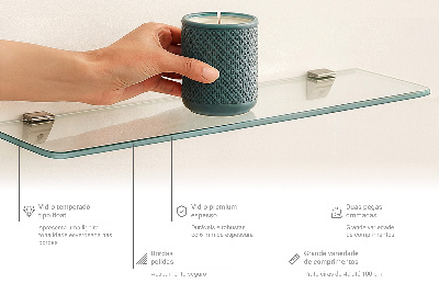 Bathroom mirror wall shelf transparent