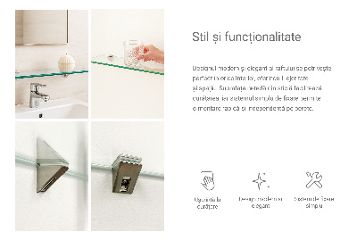 Bathroom mirror wall shelf transparent