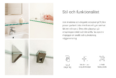 Bathroom mirror wall shelf transparent