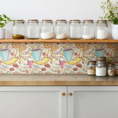 Vinyl tiles wall A fairy tale motif for the kitchen