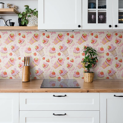 Pvc wall panels Colorful fruit cupcakes