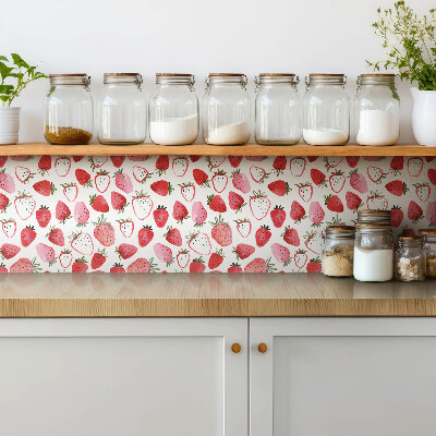 Self adhesive vinyl floor tiles Red strawberries