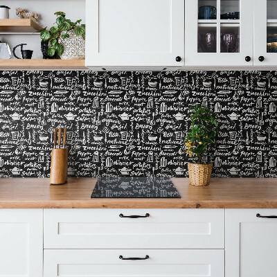 Pvc panels Black and white kitchen signs