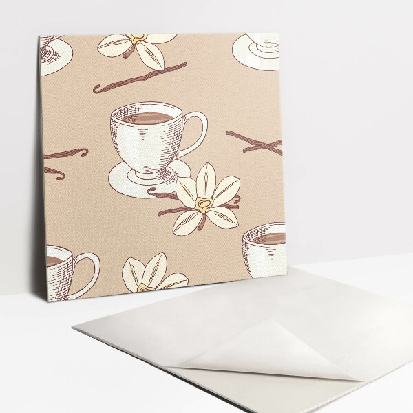 Vinyl flooring tiles A cup of coffee with a vanilla pod