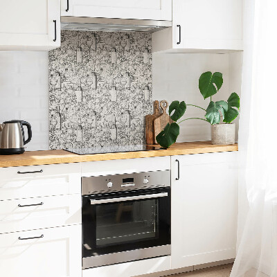 Self adhesive vinyl floor tiles Theme with a bottle of wine and vegetables