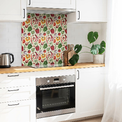 Vinyl tiles wall Colorful cartoon vegetables