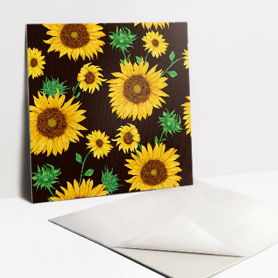 Self adhesive vinyl tiles Yellow sunflowers