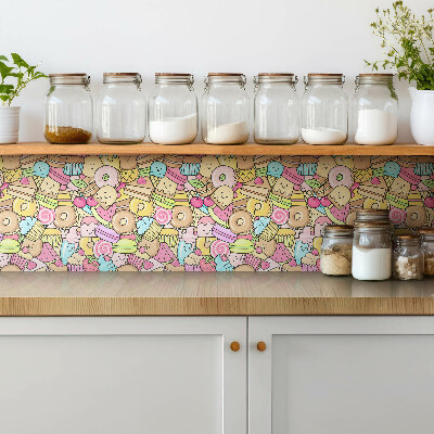 Vinyl tiles wall Colorful cartoon sweets