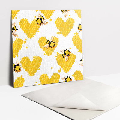 Self adhesive vinyl tiles Bee with honeycomb