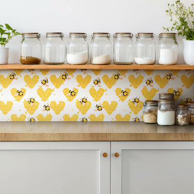 Self adhesive vinyl tiles Bee with honeycomb