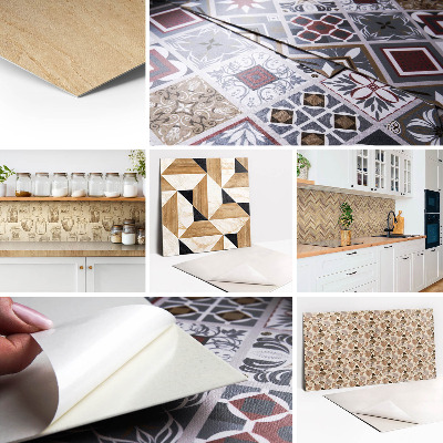 Self adhesive vinyl tiles Bon appetit theme!