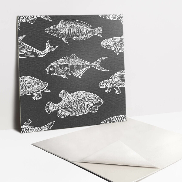 Vinyl tiles Cartoon fish and turtle