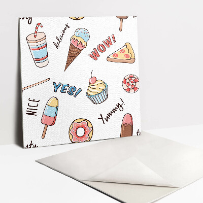 Vinyl flooring tiles Ice cream and cupcakes