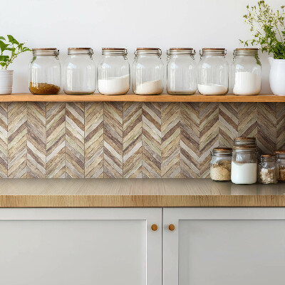 Vinyl tiles wall Herringbone-shaped boards